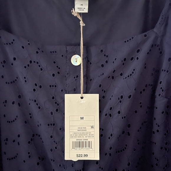 NWT Navy Blue Top with Embellishment and Buttons - Picture 2 of 3